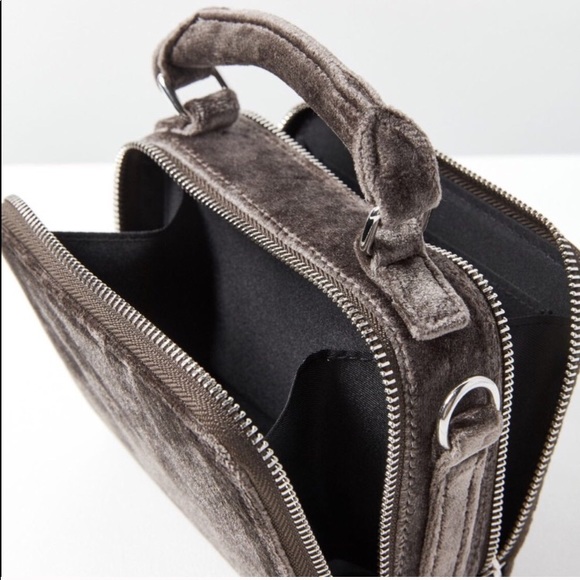 Urban Outfitters Grey Velour Crossbody - Picture 4 of 5